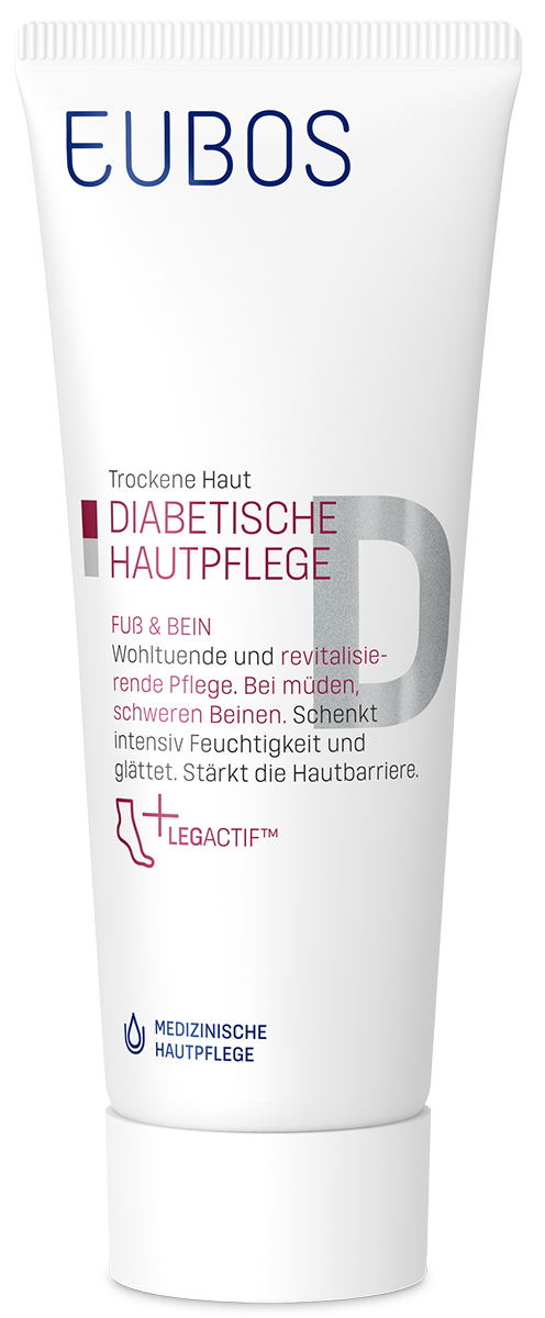 Für die Ansprüche diabetischer Haut – Packshot Eubos diabetische Hautpflege Füss und Bein