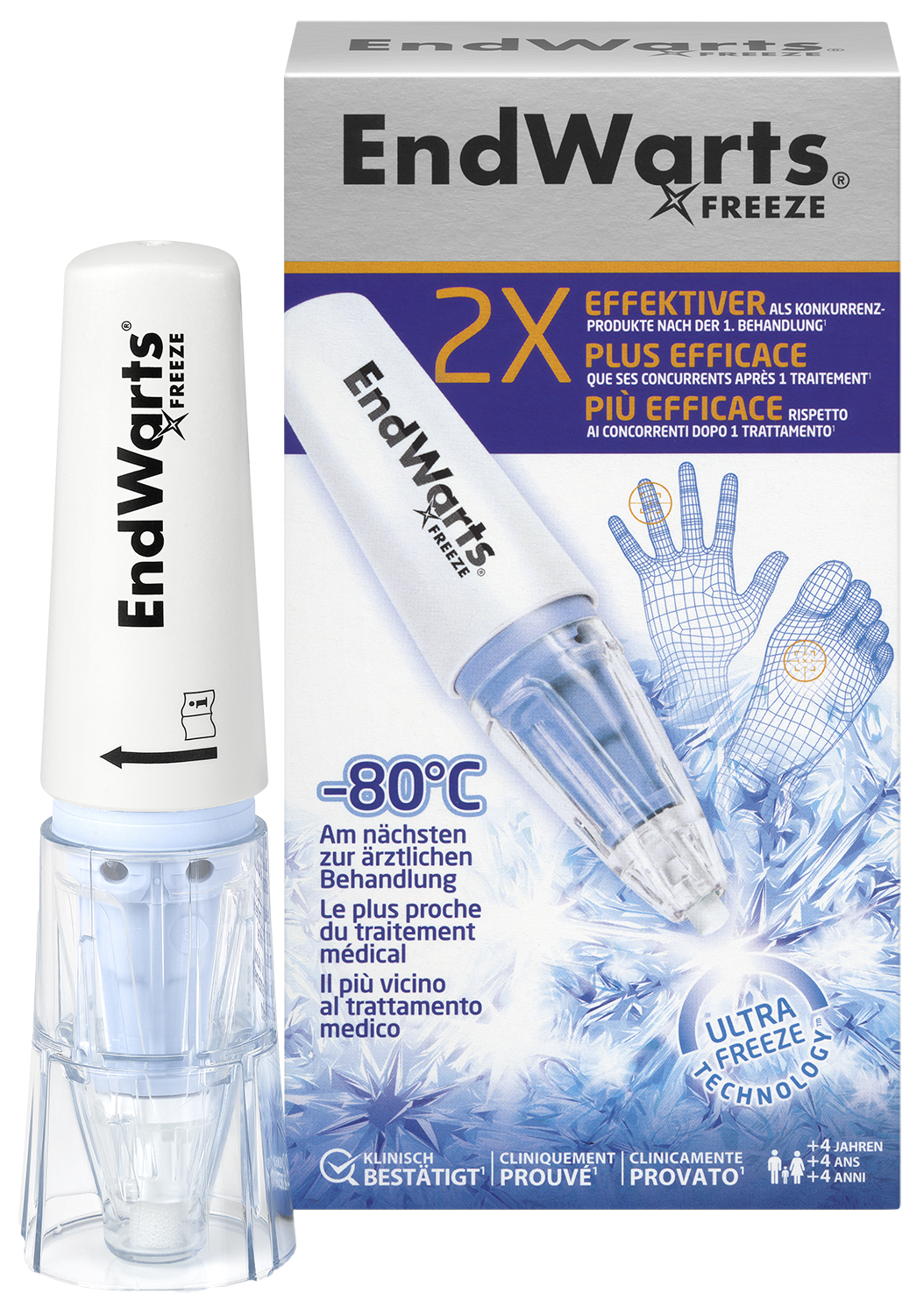 Warzen entfernen – Packshot mit Produkt Endwarts Freeze