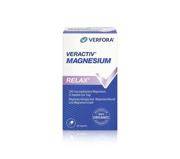 Erholsame Nacht & entspannten Tag – Veractiv Magnesium RELAX Packshot